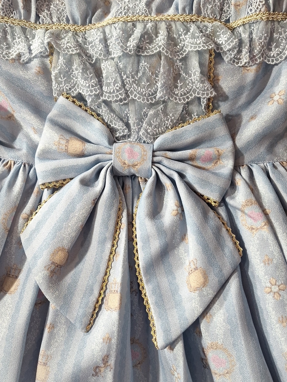 Angelic Pretty Sax Blue Horse & Carriage Pearl JSK | Old School Sweet Lolita 💙 - Picture 10 of 16
